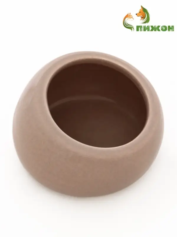 Миска для грызунов, 30 мл, 5.7&times;5.7&times;3.5 см, со скошенным краем, керамика, серая