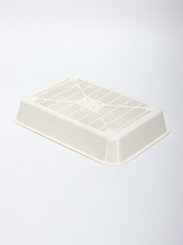 Туалет средний с бортом и сеткой 36 х 26 х 9, см, лоток бежевый, сетка и борт белые Туалет средний с бортом и сеткой 36 х 26 х 9, см, лоток бежевый, сетка и борт белые