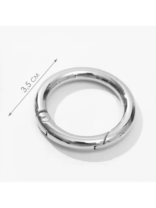 Кольцо-карабин, d=25/35 мм, толщина - 5 мм, 5 шт., цвет серебряный