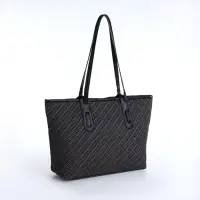 Сумка женская тоут на молнии, 30&times;11&times;25 см, чёрная