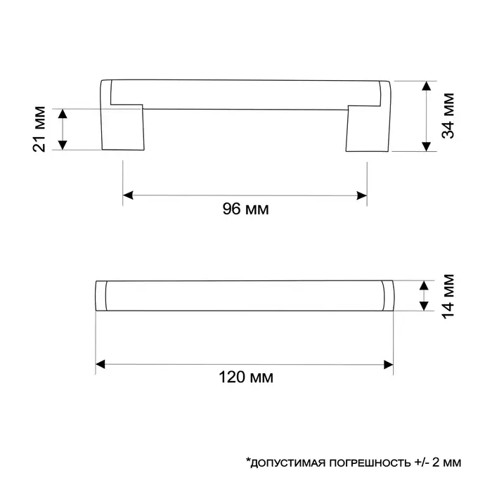 Ручка-скоба CAPPIO RSC013, м/о 96 мм, d=14 мм, цвет черный