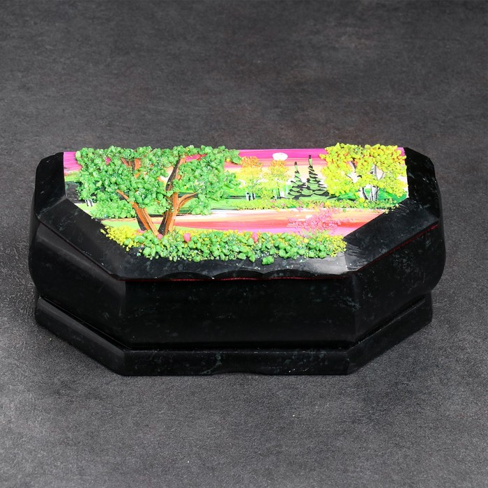 Ларец Ларец "Лето", 17х7х6, каменная крошка, змеевик