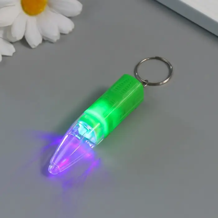 Фонарик брелок для ключей на кольце «Электропоезд», мигает, 7×1.2 см, МИКС