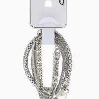 Браслет "Стиль" (набор 3шт) плетение, звенья, цвет белый в серебре