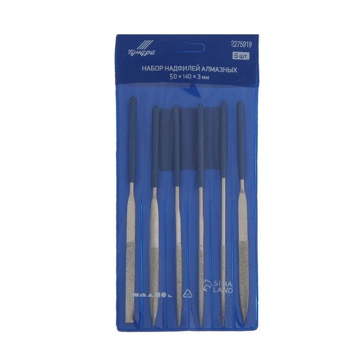 Набор надфилей алмазных ТУНДРА, обрезиненные рукоятки, 50 х 140 х 3 мм, 6 шт. Набор надфилей алмазных ТУНДРА, обрезиненные рукоятки, 50 х 140 х 3 мм, 6 шт.