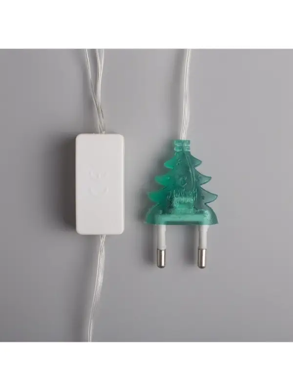 Гирлянда &laquo;Нить&raquo; 5 м с насадками &laquo;Шарики льда&raquo;, IP20, прозрачная нить, 20 LED, свечение мульти (RG/RB), мигание, 220 В