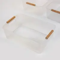 Корзины для хранения Wood Fusion, набор 3 шт.: 33&times;23&times;11 см, пластик, буковое дерево