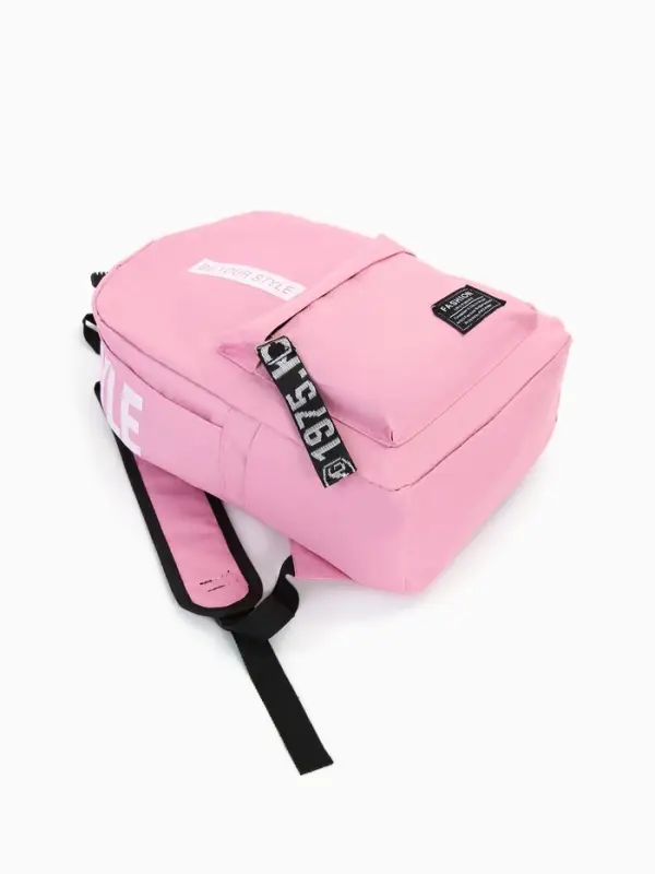 Рюкзак молодёжный на молнии, с карманами, размер 27&times;10&times;37.5 см, розовый