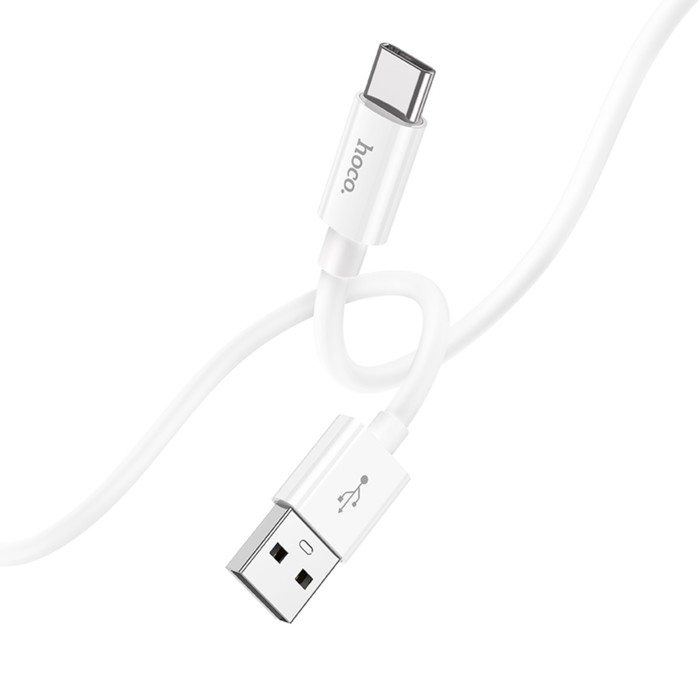 Кабель Hoco X87, Type-C - USB, 3 А, 1 м, оплётка силикон, белый Кабель Hoco X87, Type-C - USB, 3 А, 1 м, оплётка силикон, белый
