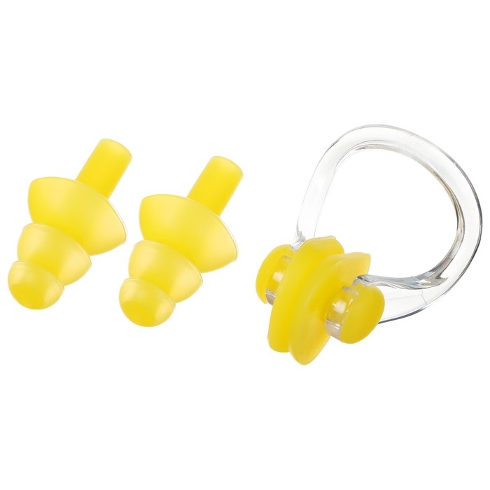 Набор для плавания ONLYTOP «Тигрёнок»: зажим для носа, беруши, цвет жёлтый Набор для плавания ONLYTOP «Тигрёнок»: зажим для носа, беруши, цвет жёлтый