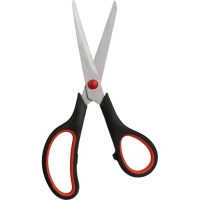 Ножницы 190 мм с пласт. прорезин. ручками, цвет крс/черн