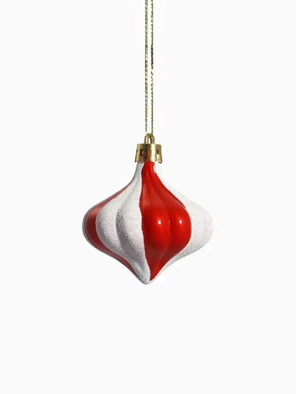 Набор украшений пластик 12 шт Набор украшений пластик 12 шт "Новогодние радости" 6 см, красный