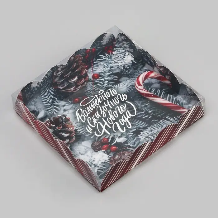 Коробка для печенья, «Новогодние трости!», 15×15×3 см, Новый год Коробка для печенья, «Новогодние трости!», 15×15×3 см, Новый год