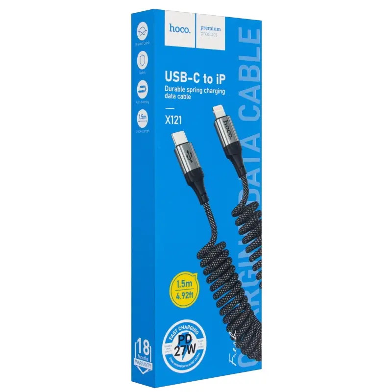 Кабель Type-C на Lightning 1.5M PD27W X121 HOCO черный