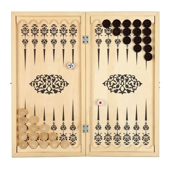 Настольная игра нарды с шашками TAKE IT EASY &laquo;Узор&raquo;, деревянные большие, 50&times;50 см