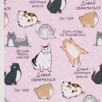 Бумага упаковочная глянцевая &laquo;Коты&raquo;, 70&times;100 см