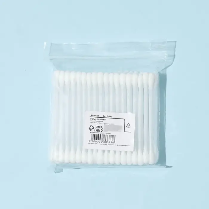 Ватные палочки, 100 шт. в пакете