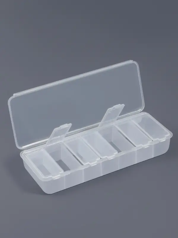 Органайзер для хранения мелочей, 7 ячеек, 15.5&times;6.2&times;3 см, прозрачный