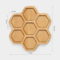 Менажница Adelica &laquo;Соты&raquo;, 7 секций, d=27&times;1.8 см, дерево берёза