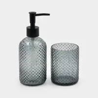 Набор для ванной "Капель", 3 предмета (дозатор для мыла, стакан, мыльница) Набор для ванной "Капель", 3 предмета (дозатор для мыла, стакан, мыльница)