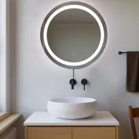 Зеркало интерьерное настенное, с подсветкой, с сенсорной кнопкой, 50&times;50 см