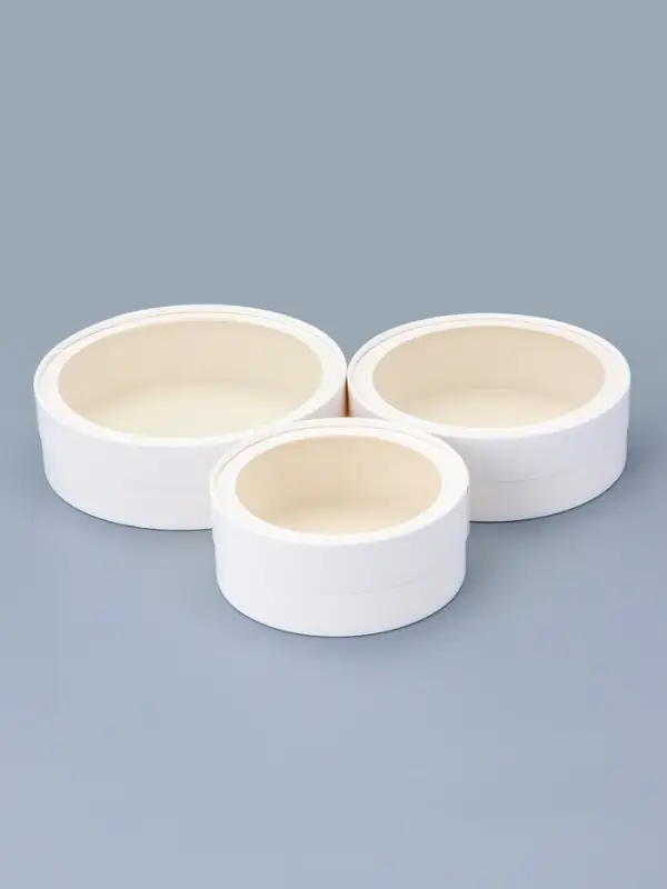 Набор подарочных коробок 3 в 1 круглые с окном, завальцованные, белые, 20&times;18&times;15 см