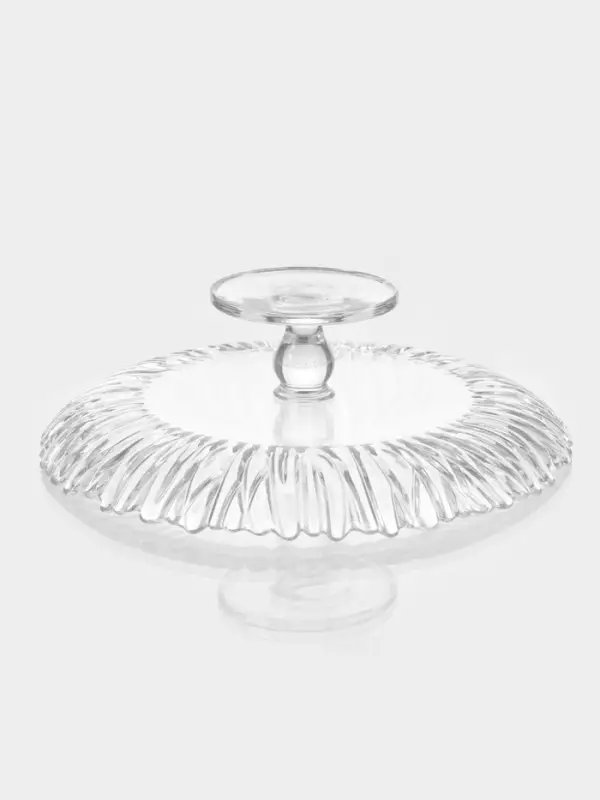 Подставка для торта Paşabah&ccedil;e Aurora, d=31.5 см, на ножке, стекло, прозрачное