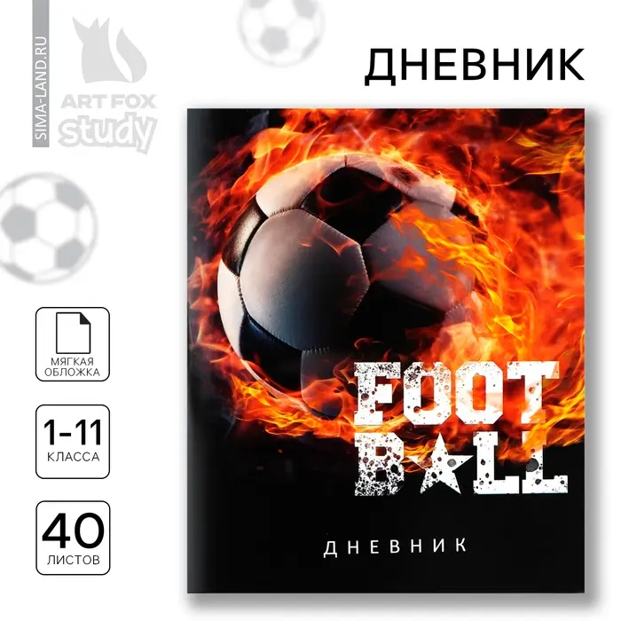 Дневник школьный 1-11 класс, в мягкой обложке, 40 л &laquo;Футбол&raquo;