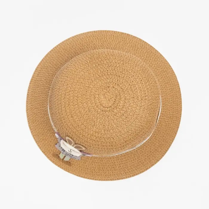 Шляпа для девочки MINAKU «Зайка», коричневая, размер 52