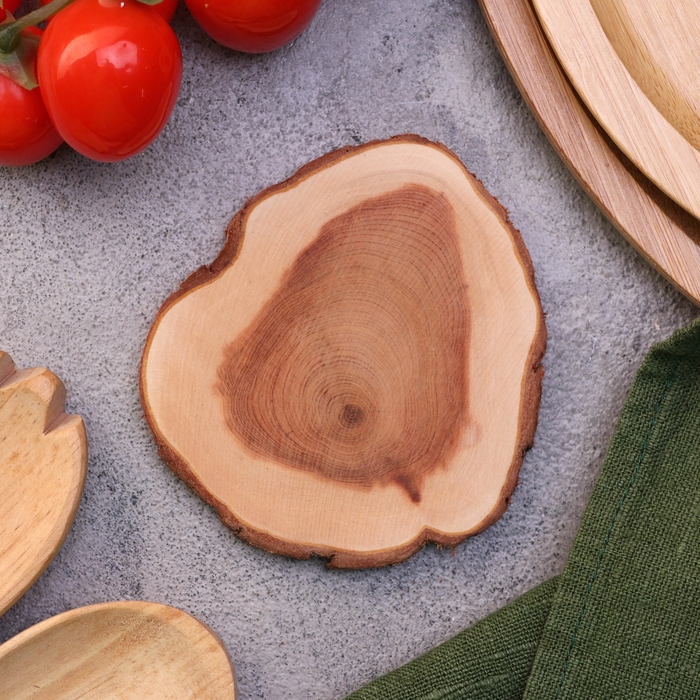 Подставка под кружку, цельная, 8-10 см, можжевельник Подставка под кружку, цельная, 8-10 см, можжевельник