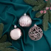 Ёлочные игрушки &laquo;Ажур&raquo;, шары новогодние, d=8 см, набор 8 шт.