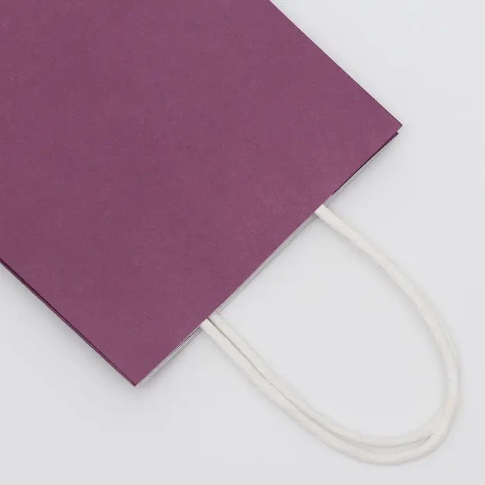 Пакет крафт сиреневый, круглая ручка, 15×21×8 см, 120 г