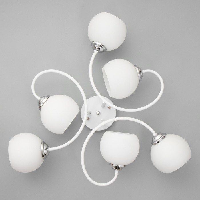 Люстра 2717/6 E27 40Вт бело-хромовый 70х70х25 см BayerLux Люстра 2717/6 E27 40Вт бело-хромовый 70х70х25 см BayerLux