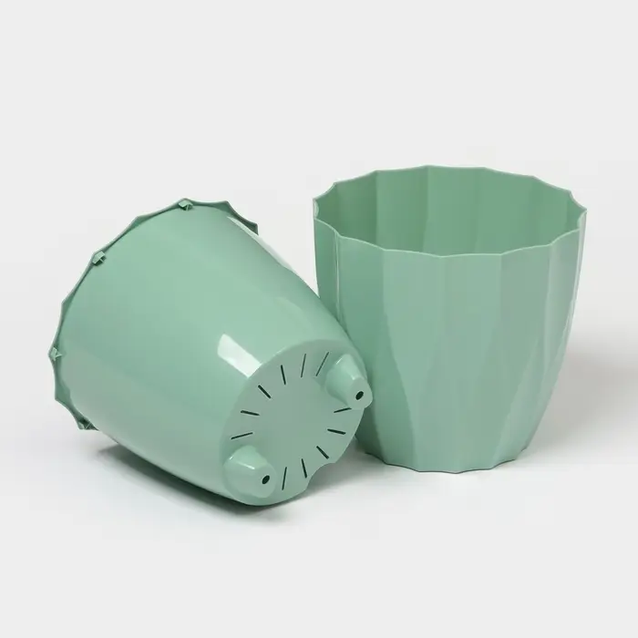 Кашпо для цветов со вставкой &laquo;Флюте&raquo;, 1.9 л, цвет нефрит