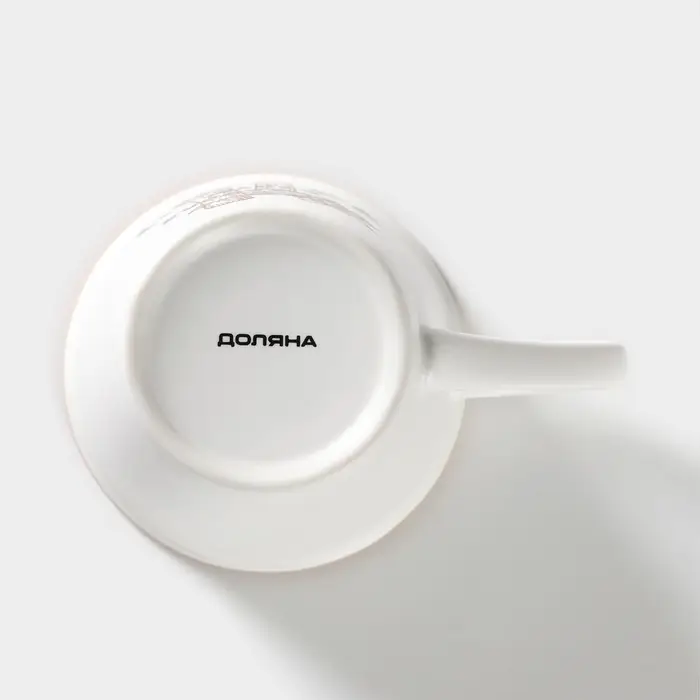 Набор кружек фарфоровых Доляна &laquo;Вкусный кофе&raquo;, 4 предмета: 340 мл