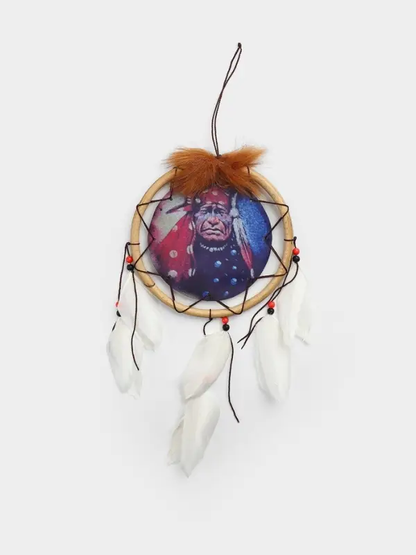 Ловец снов "Индеец" 15х2х35 см, цв. коричневый