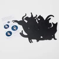 Зеркало настенное &laquo;Котики&raquo;, акриловое, 8 шт., на клеевой основе, разный размер, чёрное