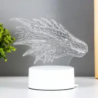 Светильник 3D RISALUX &laquo;Дракон&raquo;, LED-ночник, белый 15&times;9.5&times;11 см