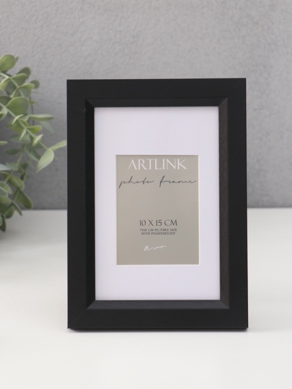 Фоторамка МДФ Фоторамка МДФ "Anna" 10х15 см,с паспарту (7х10 см), чёрный (пластиковый экран)
