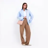 Сумка женская кросс-боди на молнии, 23&times;9&times;15 см, пудровая