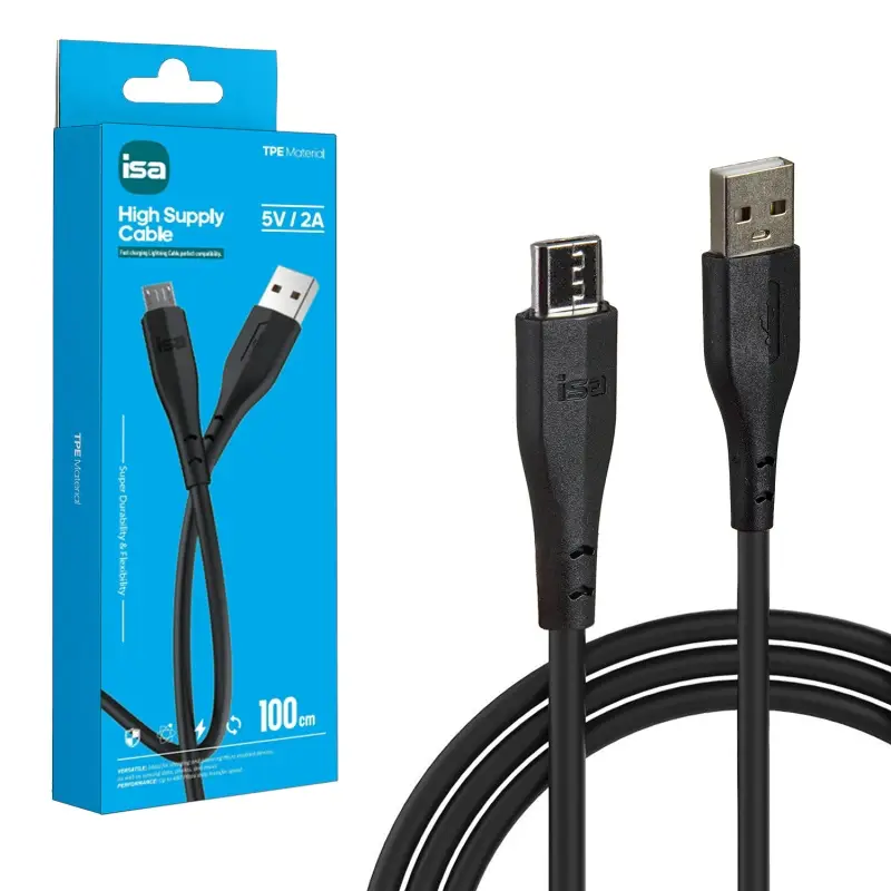 Кабель USB на MicroUSB 1m 2A X7 ISA черный