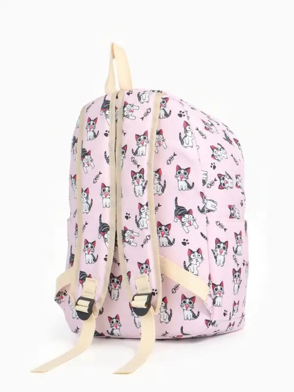 Рюкзак школьный &laquo;Котик&raquo;, с пеналом, 29&times;12&times;41 см, розовый
