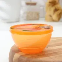 Контейнер для еды Доляна &laquo;Сочный фрукт&raquo;, пластик, 500 мл, оранжевый