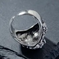 Кольцо &laquo;Перстень&raquo;, лев, цвет чернёное серебро, безразмерное