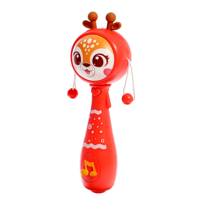 Музыкальная игрушка «Оленёнок», русская озвучка, световые эффекты, прорезыватель, цвет красный Музыкальная игрушка «Оленёнок», русская озвучка, световые эффекты, прорезыватель, цвет красный