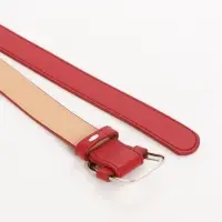 Ремень женский, 110&times;2.7 см, пряжка-затяжка металл, серебристая, красный