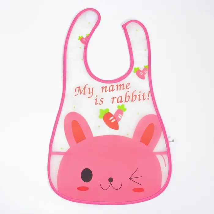 Нагрудник Крошка Я с карманом для девочки, непромокаемый, на липучке