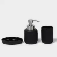 Набор для ванной SAVANNA &laquo;Блеск&raquo;, 3 предмета, пенный дозатор для жидкого мыла, стакан, мыльница