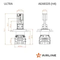 Лампа светодиод. H4 ULTRA, 55Вт, 10400Лм (5200Лм x 2), 6500К, 12/24В, кмпл. 2 шт.