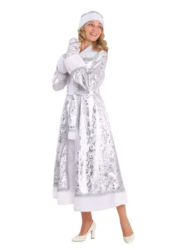 Карнавальный костюм  Карнавальный костюм "Снегурочка" (шуба, шапка, варежки, пояс) размер 164-52-54